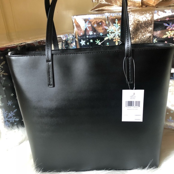 🎉HP🎉Kate Spade♠️NWT Black Leather Tote Bag - Picture 4 of 8